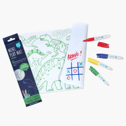 Mini set en silicone à colorier + 4 feutres - Dino