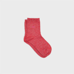 Chaussettes Unies pailletées - Rouge - Taille 37/40