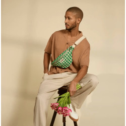 Sac banane Olivia - Vichy vert