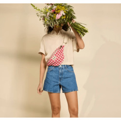 Sac banane Olivia - Vichy rose