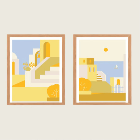 Kit de 2 peintures au numéro 24x30 - Petites ruelles