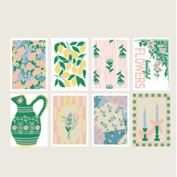 Kit de peinture au numéro 8 cartes - Délicatesses