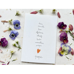 Carte et enveloppe Liste - Papa