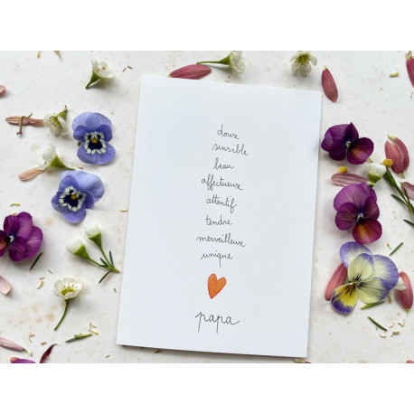 Carte et enveloppe Liste - Papa