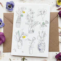 Carte et enveloppe Vases de fleurs