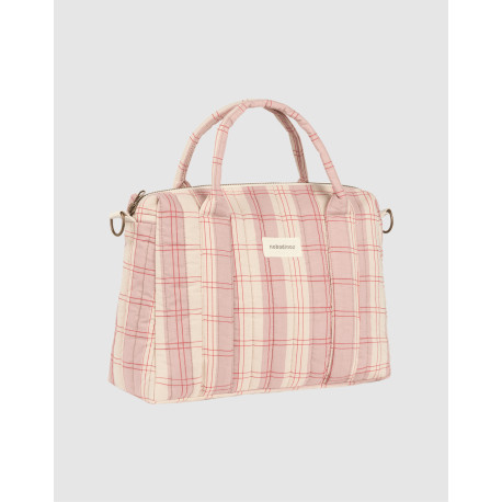 Organisateur de poussette/mini sac Stories - Powder red checks