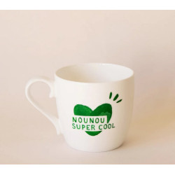Mug coeur Nounou super cool - Vert sapin