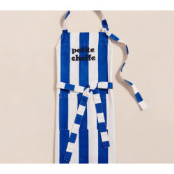 Tablier Petite cheffe à rayures - Bleu