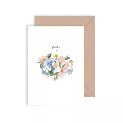 Carte double Hello, petit jardin fleuri