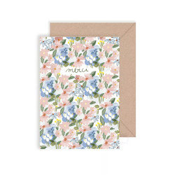 Carte double Merci - Parenthère florale 