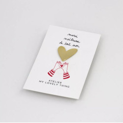 Pin's Coeur en laiton - Merci maîtresse