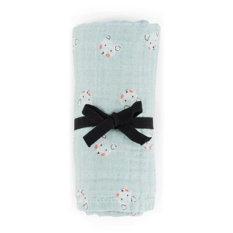 Lange imprimé Teddy blush - Bleu