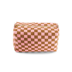 Trousse de toilette damier - Strawberry/caramel