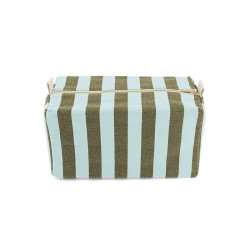 Trousse de toilette rayée - aqua/olive