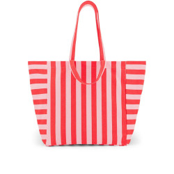 Sac cabas rayé - Tomato/candy