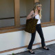 Sac cabas rayé - Cumin/noir