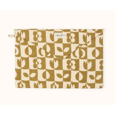 Pochette d'ordinateur Ohas - Damier tobacco