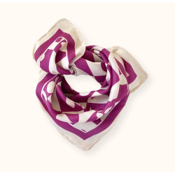 Small foulard Vanika - Damier fuchsia