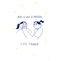 Carte double Bisous doux - Femmes