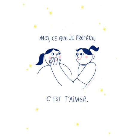 Carte double Bisous doux - Femmes