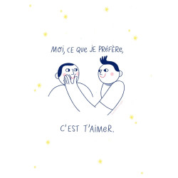 Carte double Bisous doux - Hommes