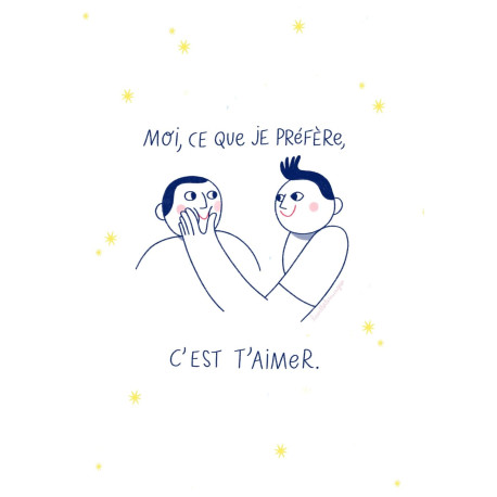 Carte double Bisous doux - Hommes