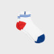 Chaussettes Mi-hautes - Blanc rayé rouge et bleu - Taille 41/46