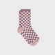 Chaussettes à carreaux - Écru et rose pâle - Taille 37/40