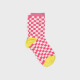 Chaussettes à carreaux - Rose et blanc - Taille 37/40