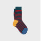 Chaussettes Larges rayures - Bleu rayé rouge - Taille 41/46