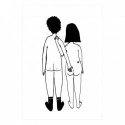 Affiche Couple nu de dos