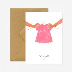 Carte It's a girl - pull rose
