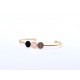 Jonc Trio noir/or rose/brun cosmique