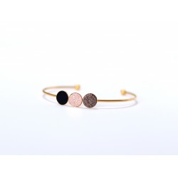 Jonc Trio noir/or rose/brun cosmique