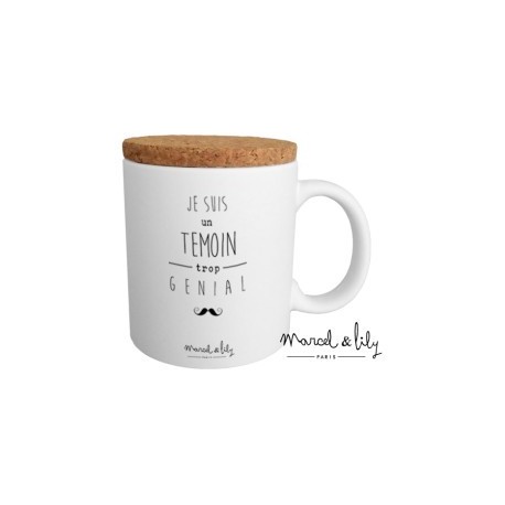 Mug avec couvercle "Témoin trop génial"